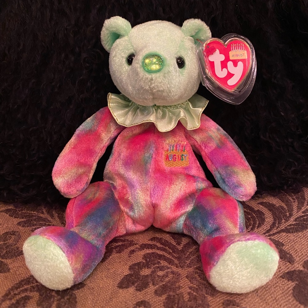 Ty August the Birthday Bear Beanie Baby